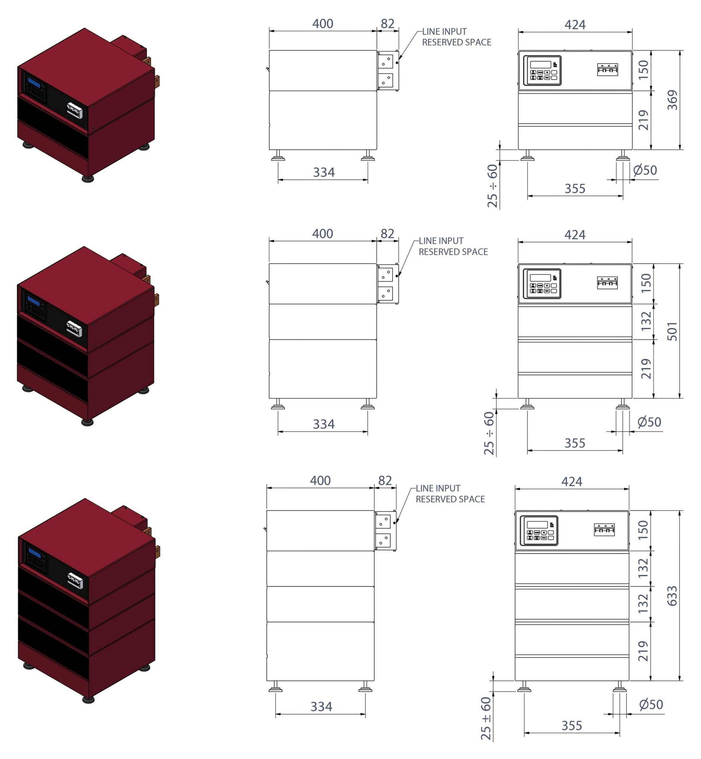 Quasar Q300 Rectifier dimensions